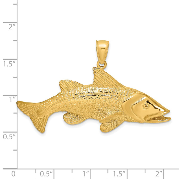 Million Charms 14K Yellow Gold Themed 2-D Textured Red Fish Charm