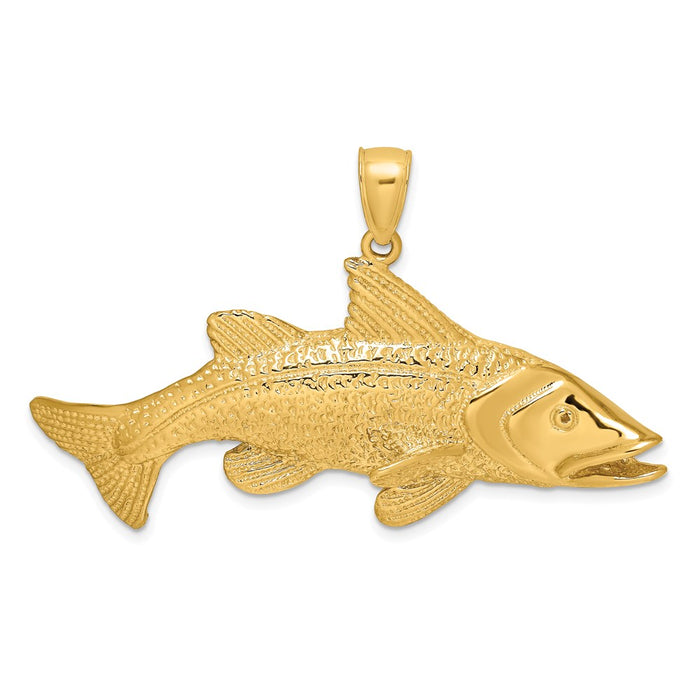 Million Charms 14K Yellow Gold Themed 2-D Textured Red Fish Charm