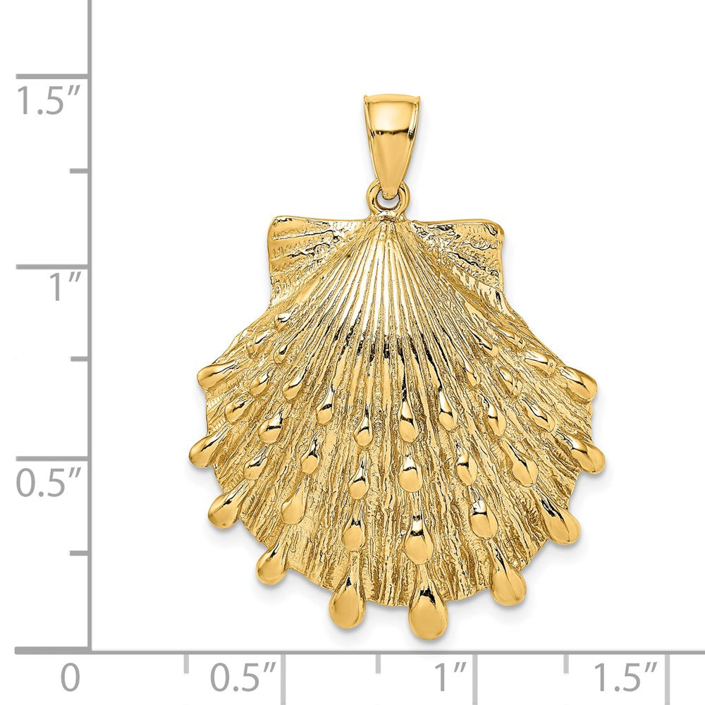 Million Charms 14K Yellow Gold Themed Lion'S Paw Shell Charm