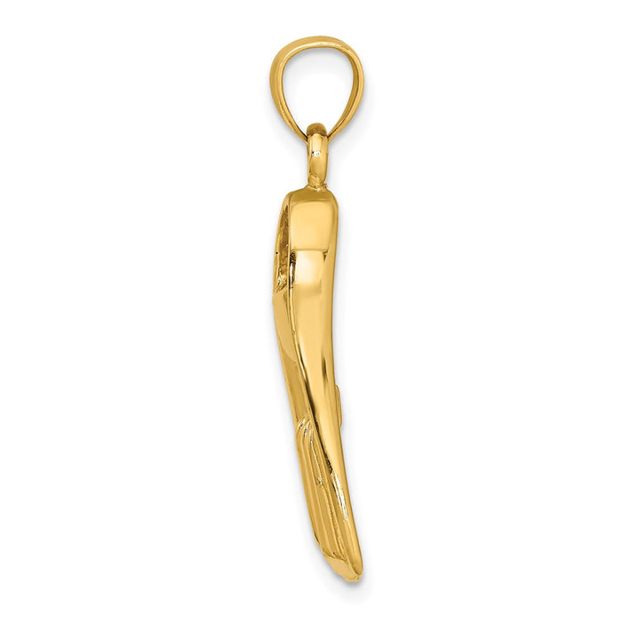 Million Charms 14K Yellow Gold Themed 3-D Scuba Flipper Charm