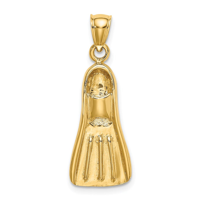 Million Charms 14K Yellow Gold Themed 3-D Scuba Flipper Charm