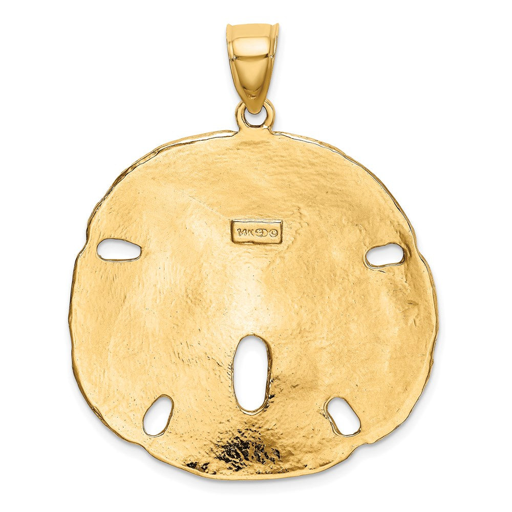Million Charms 14K Yellow Gold Themed Polished Sand Dollar Charm