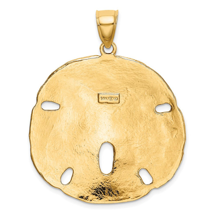 Million Charms 14K Yellow Gold Themed Polished Sand Dollar Charm