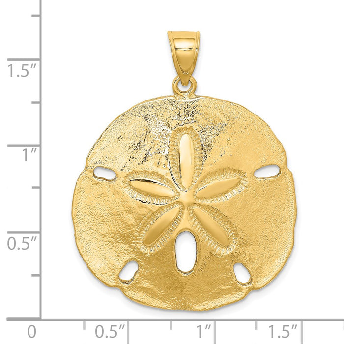 Million Charms 14K Yellow Gold Themed Polished Sand Dollar Charm