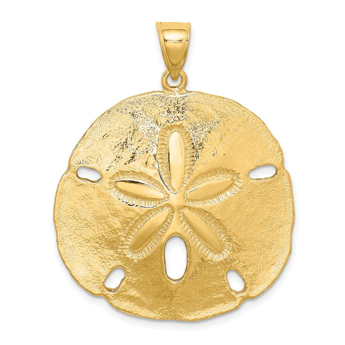 Million Charms 14K Yellow Gold Themed Polished Sand Dollar Charm