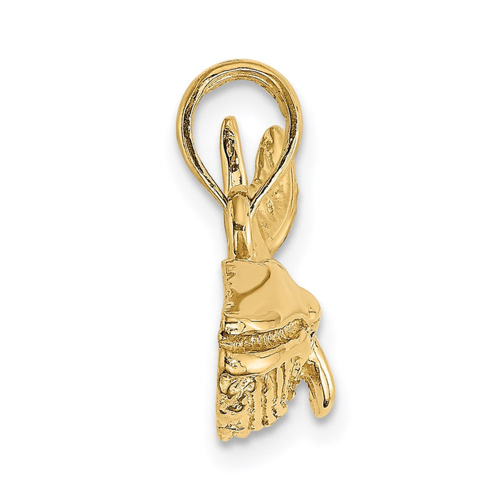 Million Charms 14K Yellow Gold Themed 2-D Humpback Whale Charm