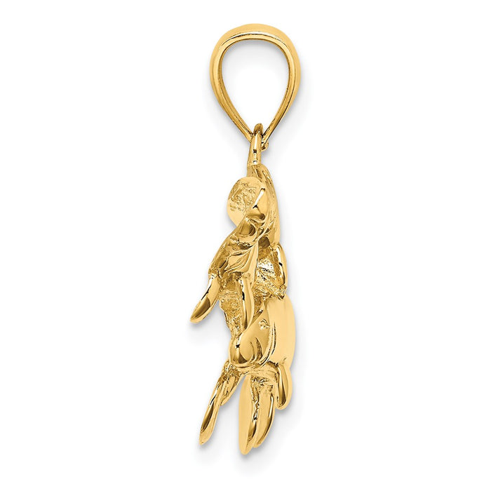 Million Charms 14K Yellow Gold Themed 2-D & Polished Three Manatees Charm