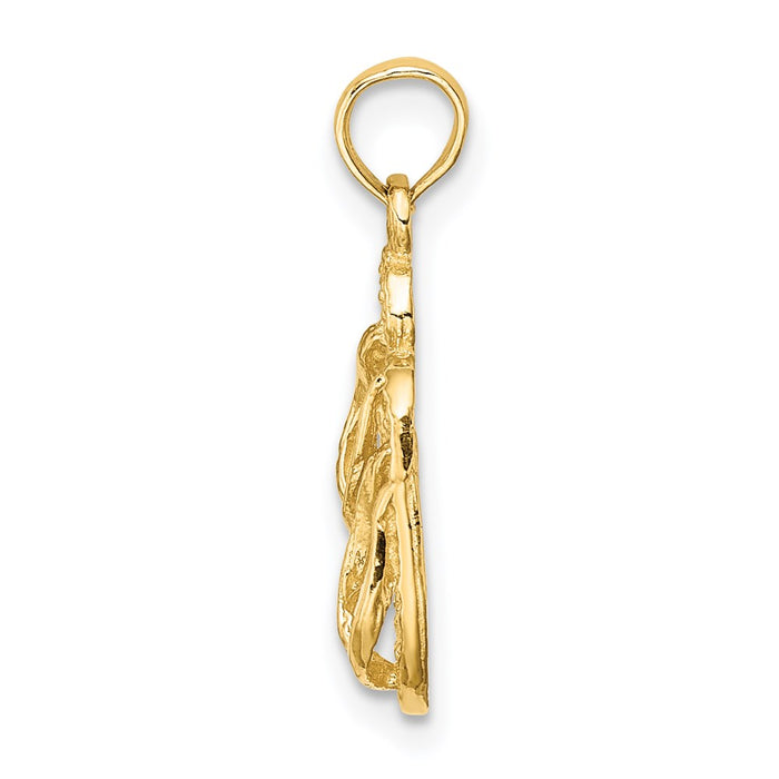 Million Charms 14K Yellow Gold Themed Sanibel Island Double Flip-Flop Charm