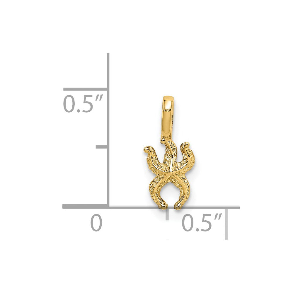 Million Charms 14K Yellow Gold Themed Mini Nautical Starfish With Fixed Bail Charm