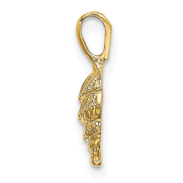 Million Charms 14K Yellow Gold Themed Mini Conch Shell Charm