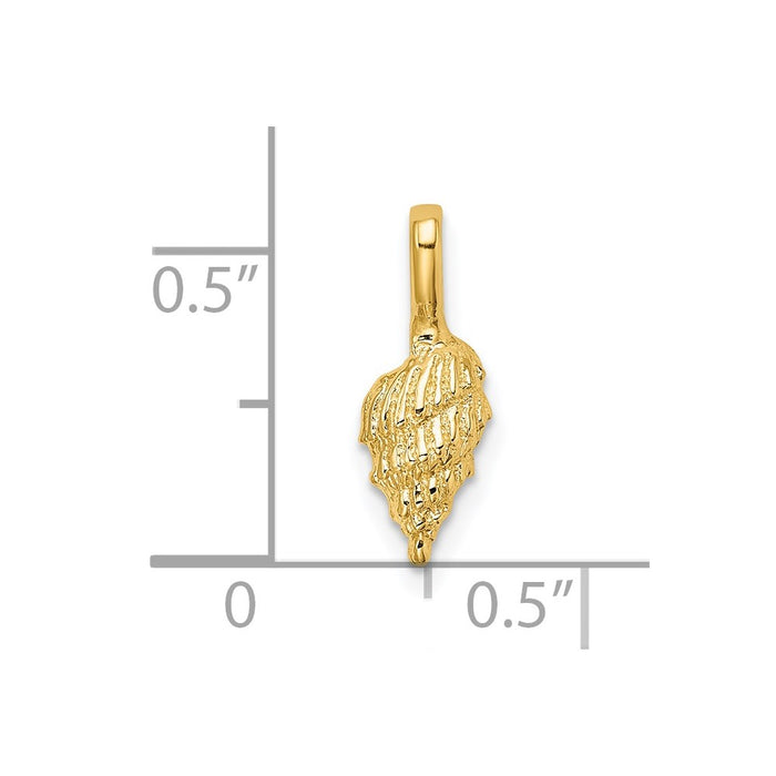 Million Charms 14K Yellow Gold Themed Mini Conch Shell Charm