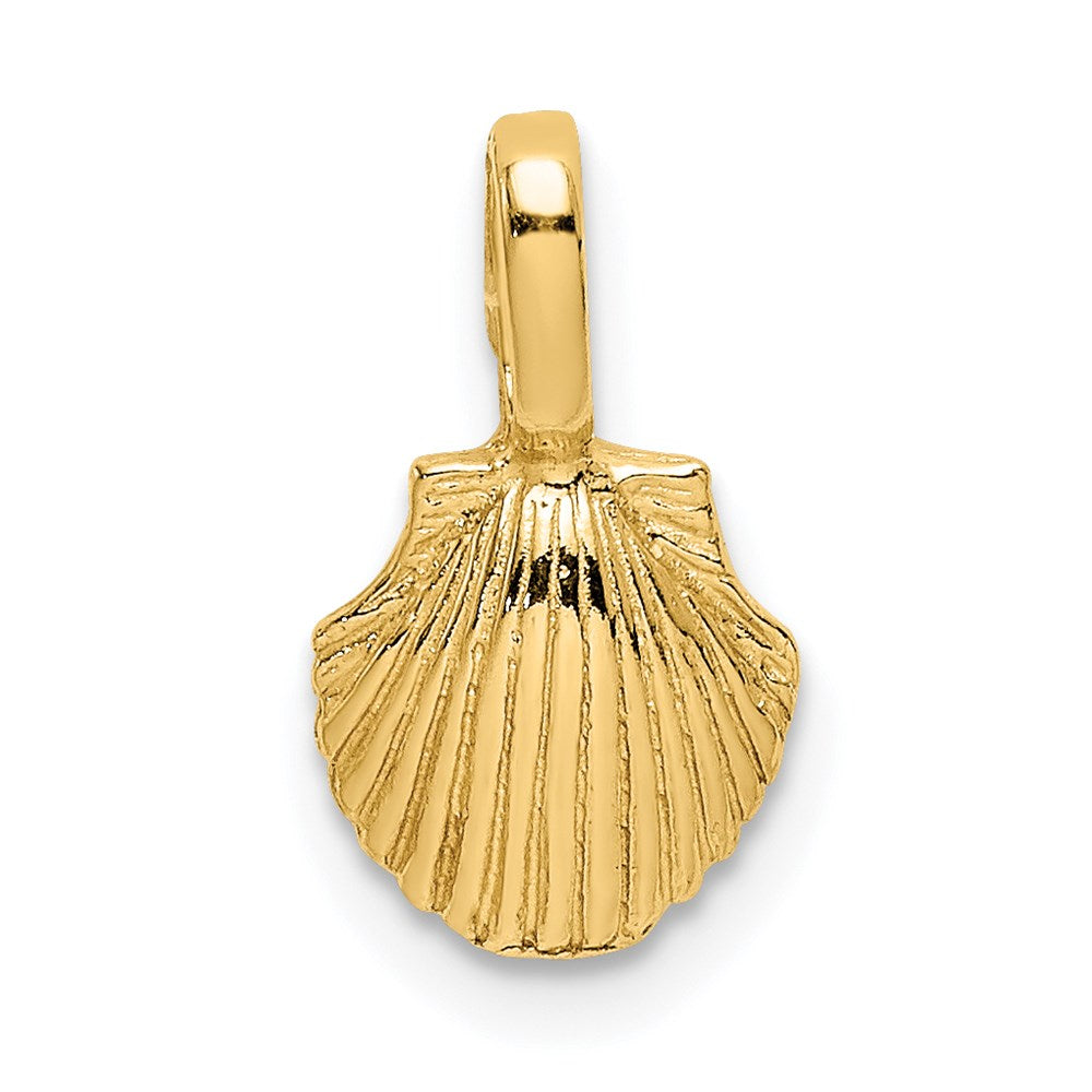 Million Charms 14K Yellow Gold Themed Mini Scallop Shell Charm