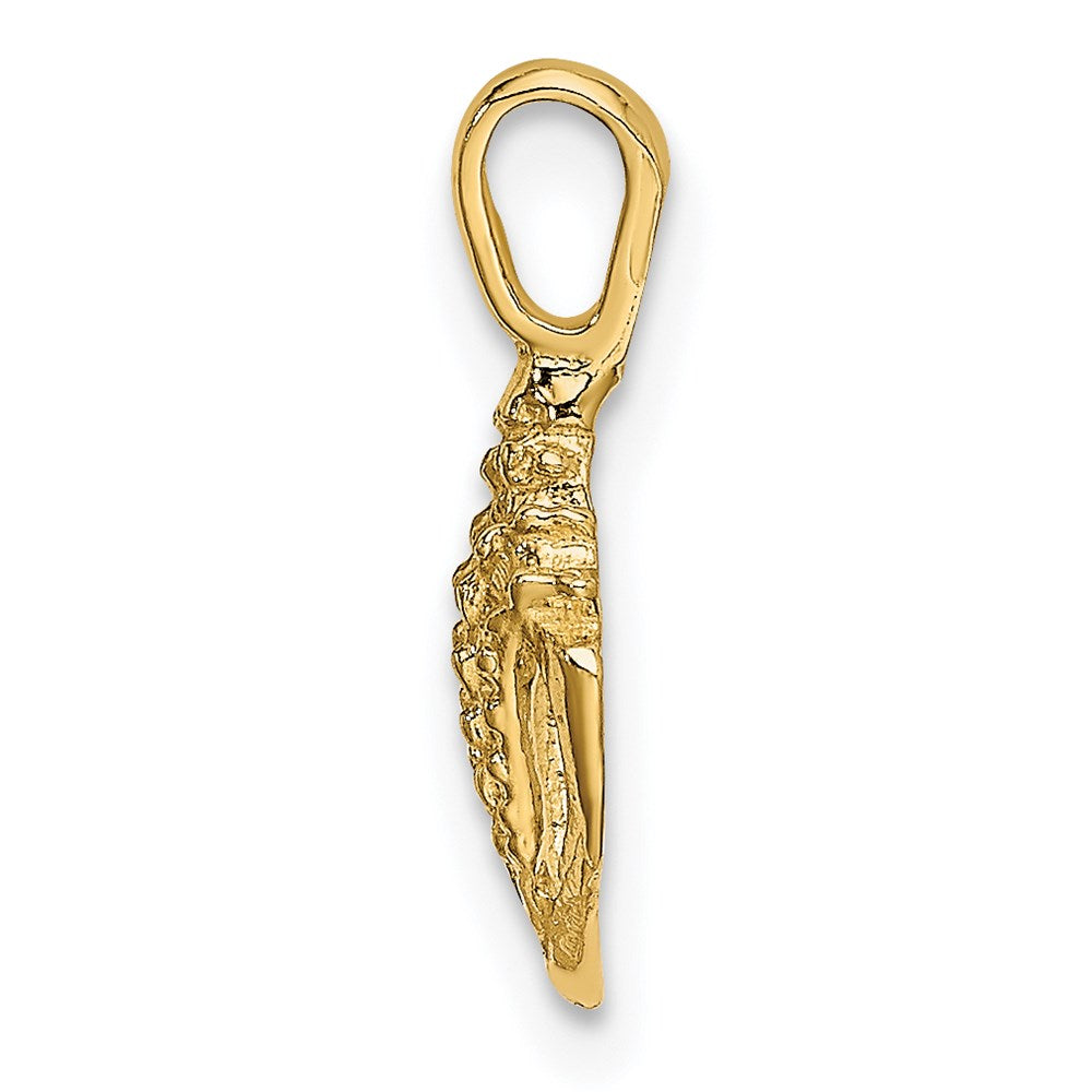 Million Charms 14K Yellow Gold Themed Mini Conch Shell Charm