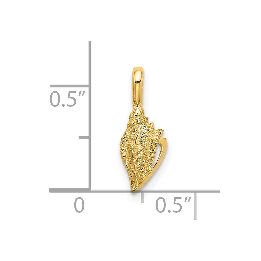 Million Charms 14K Yellow Gold Themed Mini Conch Shell Charm
