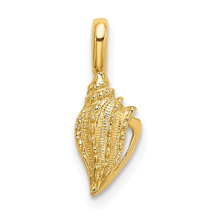 Million Charms 14K Yellow Gold Themed Mini Conch Shell Charm