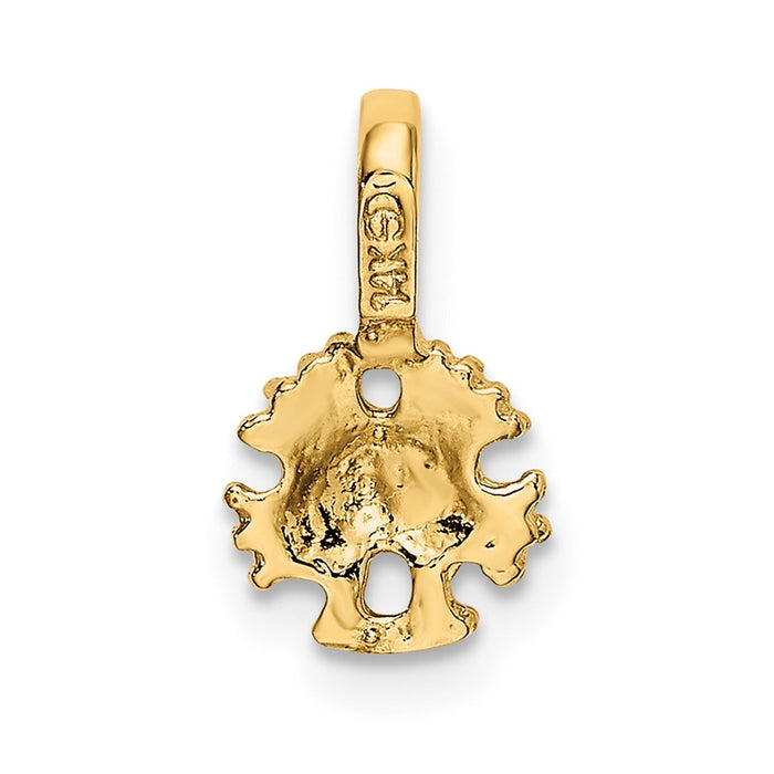 Million Charms 14K Yellow Gold Themed Mini Sand Dollar With Fixed Bail Charm