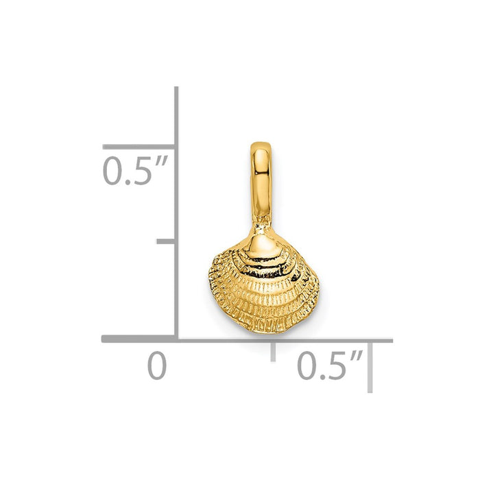 Million Charms 14K Yellow Gold Themed Mini Clam Shell Charm