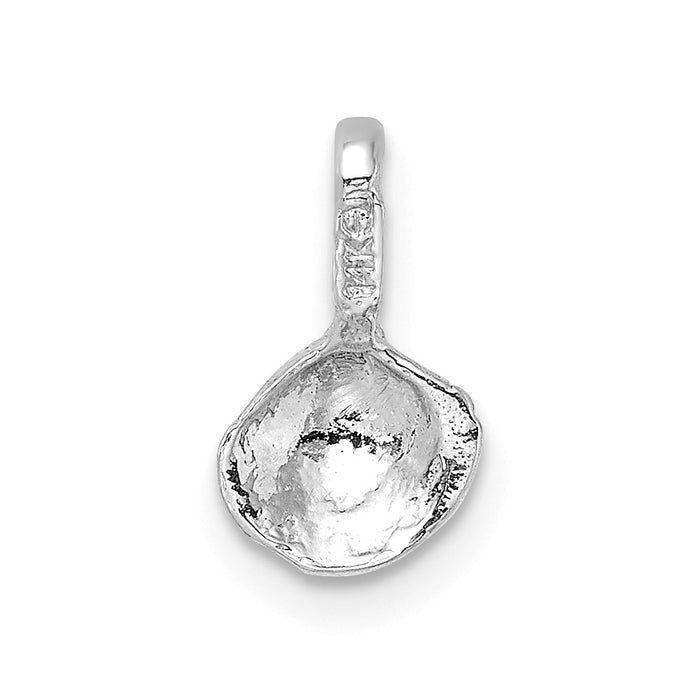 Million Charms 14K White Gold Themed Mini Clam Shell Charm