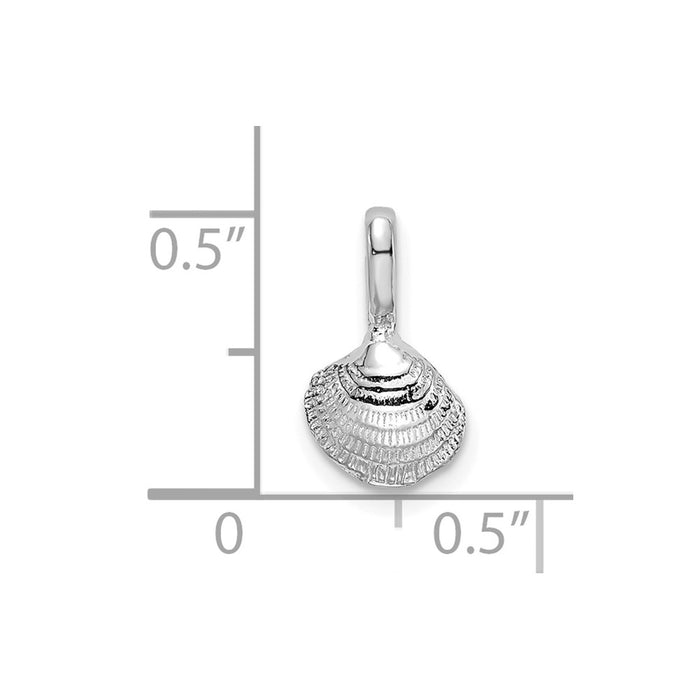 Million Charms 14K White Gold Themed Mini Clam Shell Charm