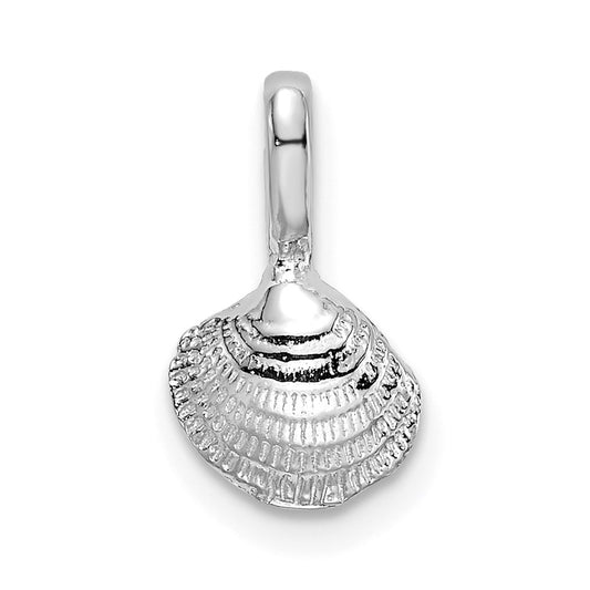 Million Charms 14K White Gold Themed Mini Clam Shell Charm