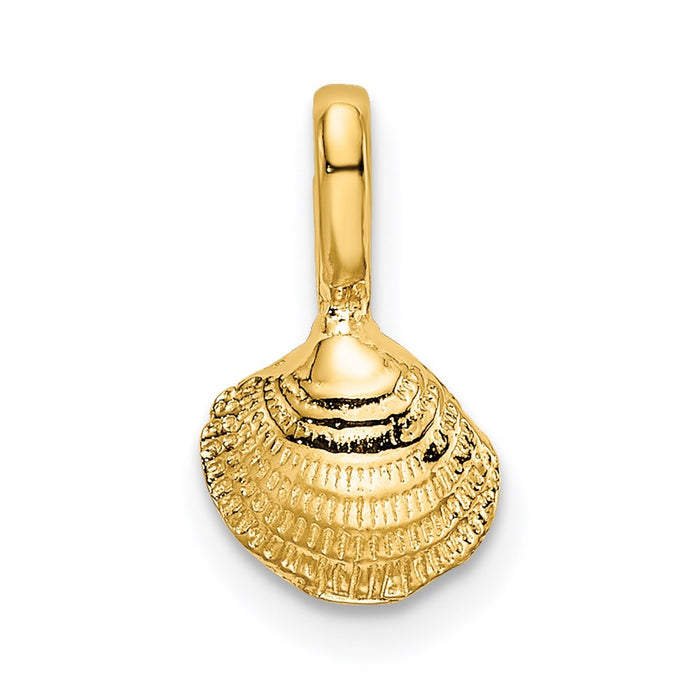 Million Charms 14K Yellow Gold Themed Mini Clam Shell Charm