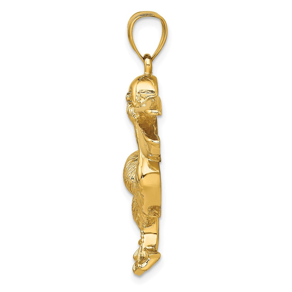 Million Charms 14K Yellow Gold Themed 2-D Textured Pelican Charm