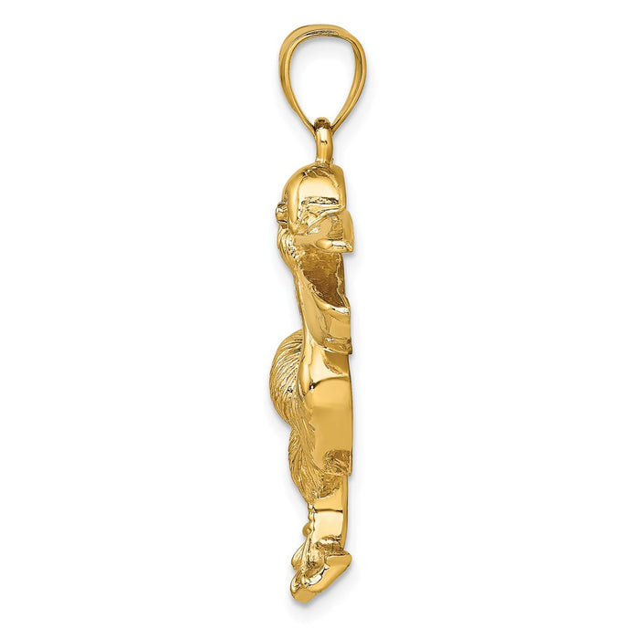 Million Charms 14K Yellow Gold Themed 2-D Textured Pelican Charm