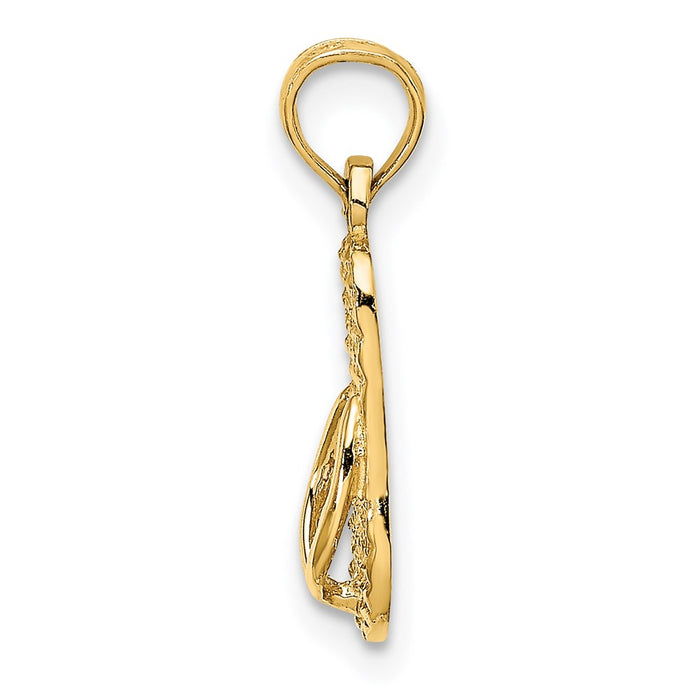 Million Charms 14K Yellow Gold Themed Lbi Single Flip-Flop Charm