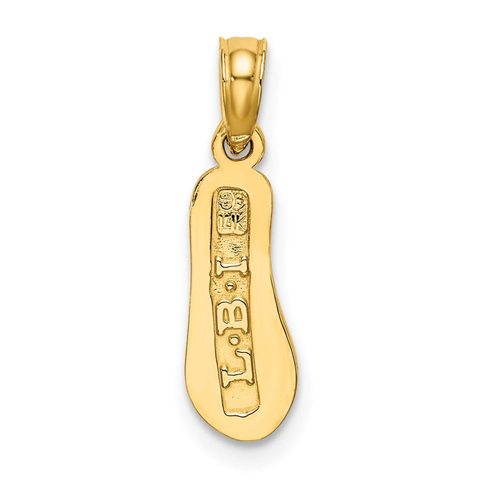 Million Charms 14K Yellow Gold Themed Lbi Single Flip-Flop Charm