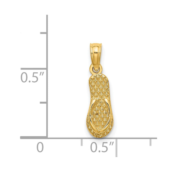 Million Charms 14K Yellow Gold Themed Lbi Single Flip-Flop Charm
