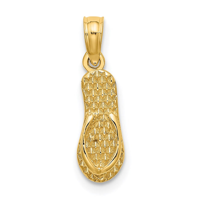 Million Charms 14K Yellow Gold Themed Lbi Single Flip-Flop Charm