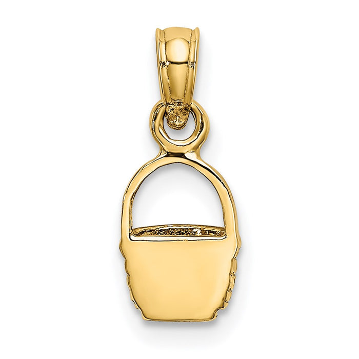 Million Charms 14K Yellow Gold Themed 2-D Flat Back Mini Basket Charm