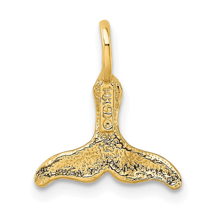 Million Charms 14K Yellow Gold Themed Polished Mini Whale Tail Charm