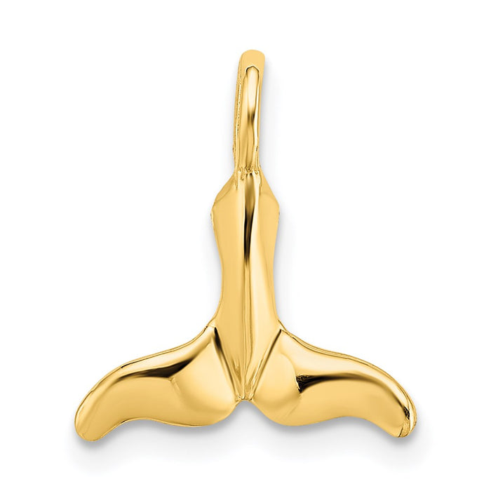 Million Charms 14K Yellow Gold Themed Polished Mini Whale Tail Charm