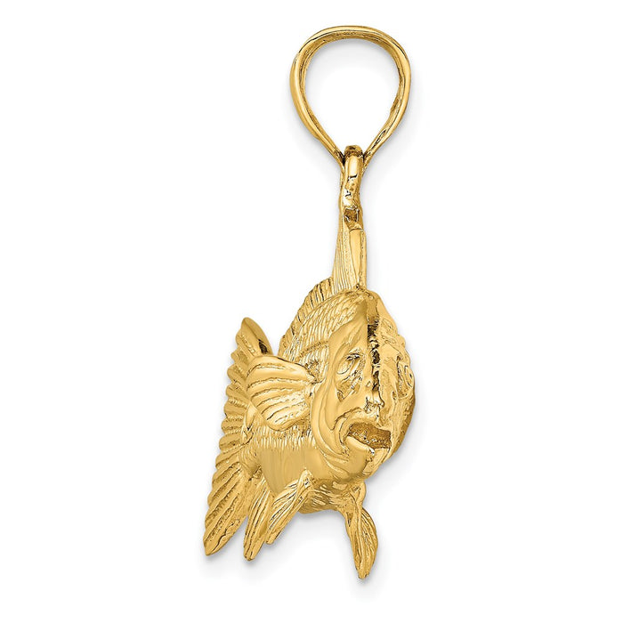 Million Charms 14K Yellow Gold Themed 3-D Red Fish Charm