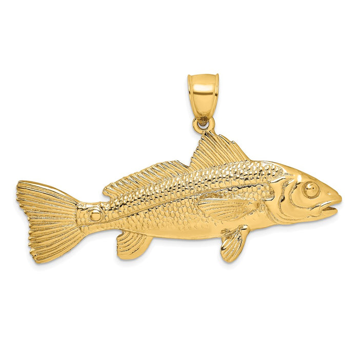 Million Charms 14K Yellow Gold Themed 3-D Red Fish Charm