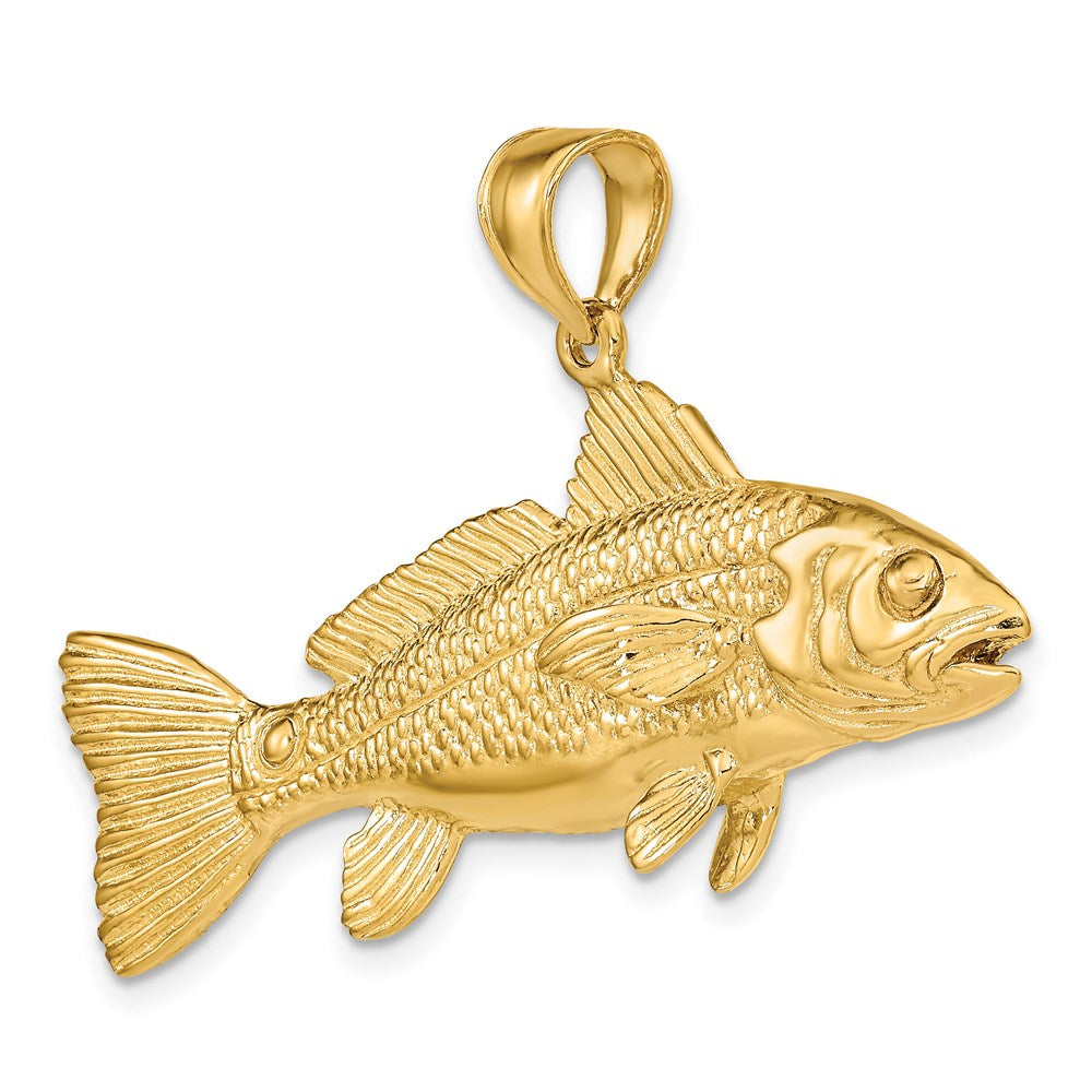 Million Charms 14K Yellow Gold Themed 3-D Red Fish Charm