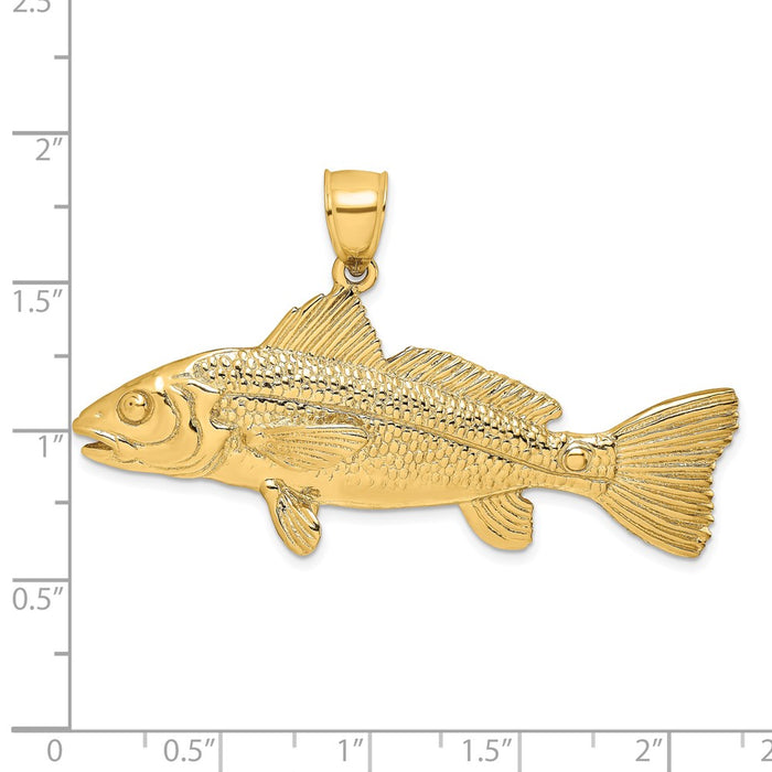 Million Charms 14K Yellow Gold Themed 3-D Red Fish Charm