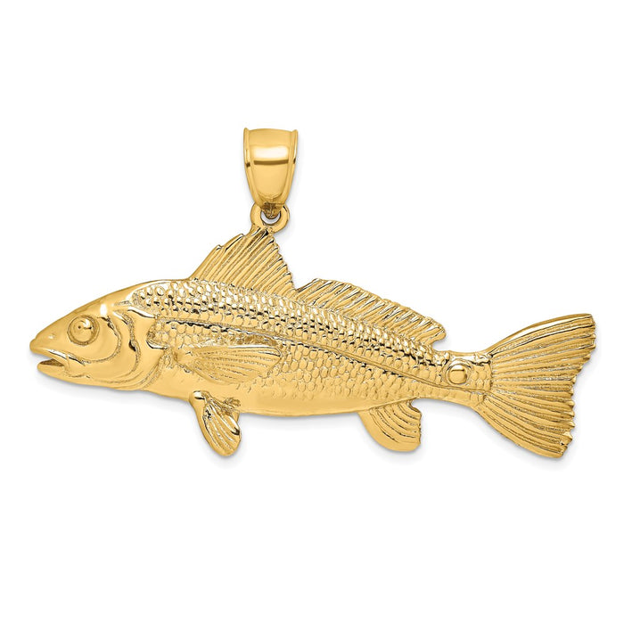 Million Charms 14K Yellow Gold Themed 3-D Red Fish Charm