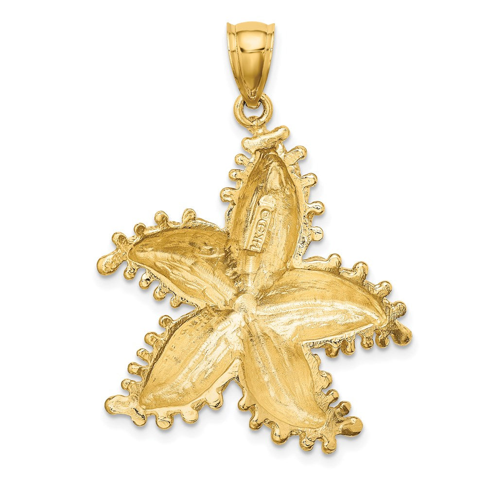 Million Charms 14K Yellow Gold Themed 2-D Nautical Starfish Charm