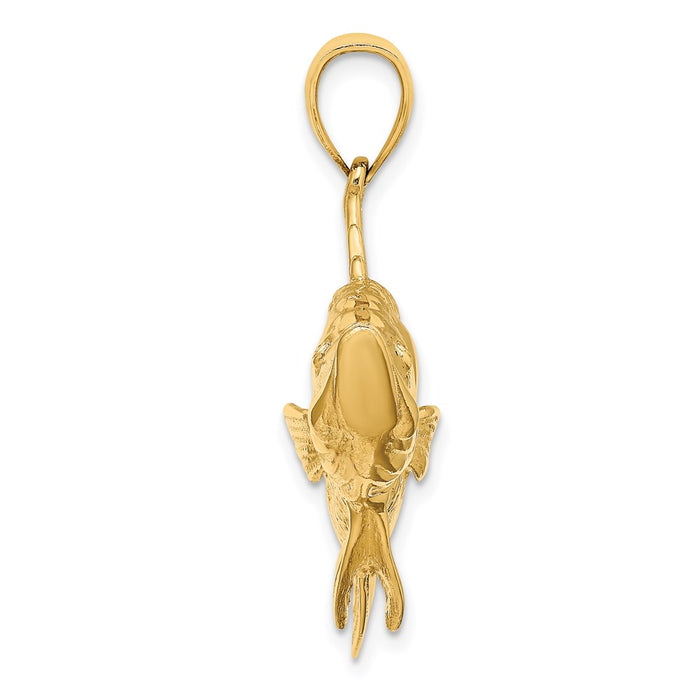 Million Charms 14K Yellow Gold Themed 3-D Tarpon Fish Charm