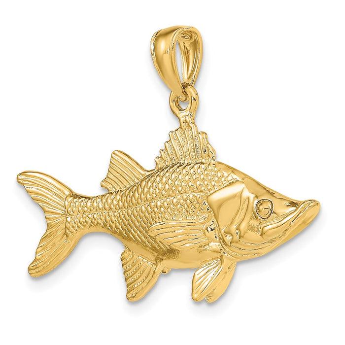 Million Charms 14K Yellow Gold Themed 3-D Tarpon Fish Charm