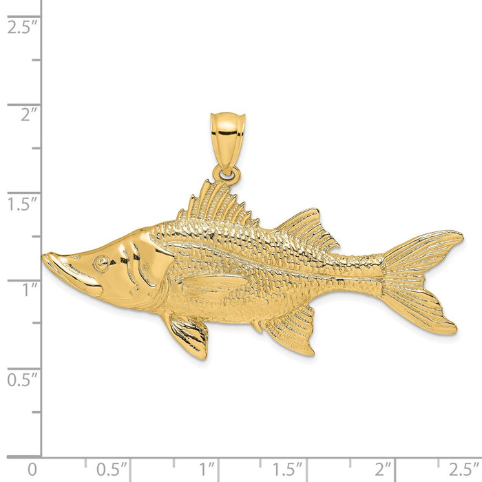 Million Charms 14K Yellow Gold Themed 3-D Tarpon Fish Charm