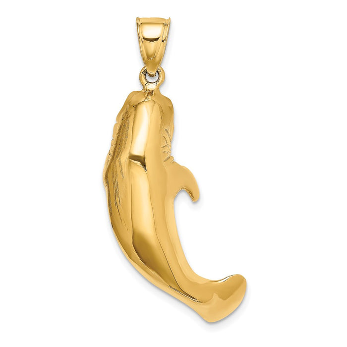 Million Charms 14K Yellow Gold Themed 3-D Polished Manatee Charm