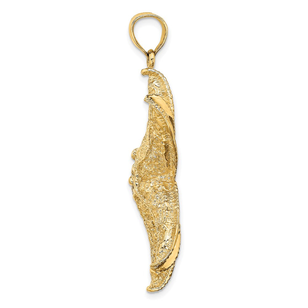 Million Charms 14K Yellow Gold Themed Textured Large Nautical Starfish Charm