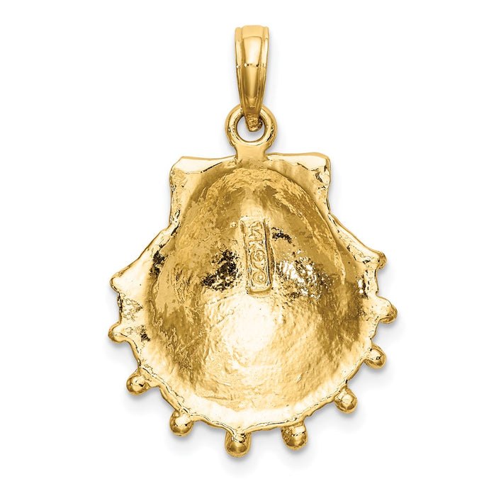 Million Charms 14K Yellow Gold Themed Lions Paw Shell Charm