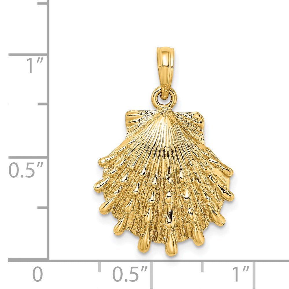 Million Charms 14K Yellow Gold Themed Lions Paw Shell Charm