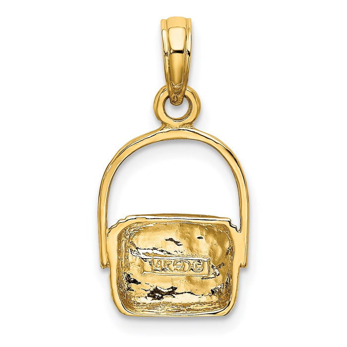 Million Charms 14K Yellow Gold Themed 2-D Nantucket Basket Charm