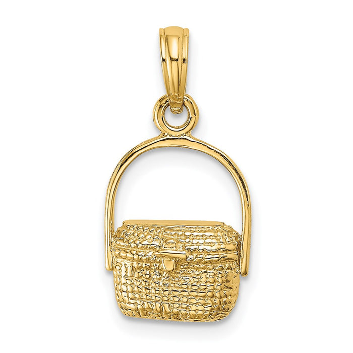 Million Charms 14K Yellow Gold Themed 2-D Nantucket Basket Charm