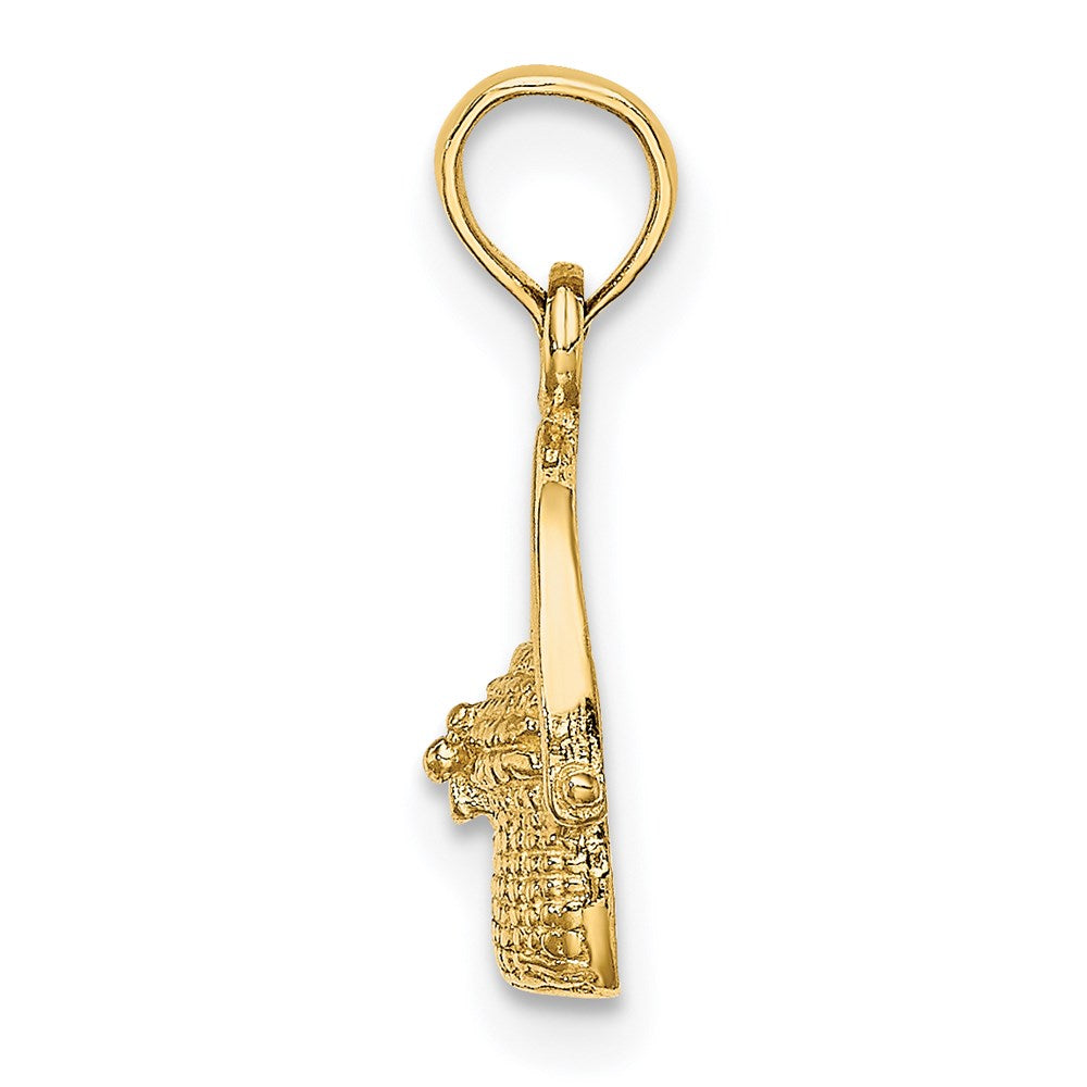 Million Charms 14K Yellow Gold Themed 2-D Nantucket Basket Charm